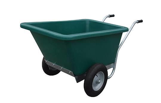 JFC PVC TWIN WHEEL BARROW GALV.FRAME GREEN 250L Co Op Superstores