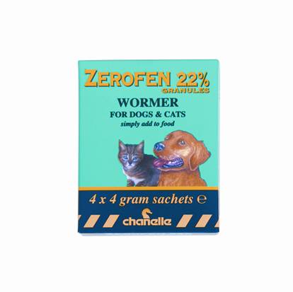 Zerofen Dog / Cat Wormer 22% 4G Sachet 4&