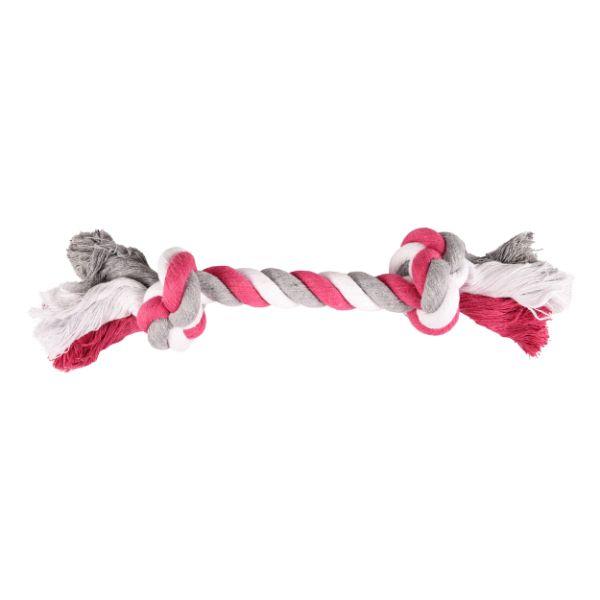 Flamingo Cotton Jim Playing Rope 2 Knots Dog Toy Multi Coloured M 30cm