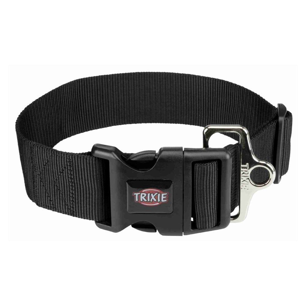 Premium Black Dog collar  L-XL 40-65cm x 25mm