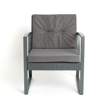 Monaco Contemporary Rattan Effect 2 Seater Bistro Set Grey