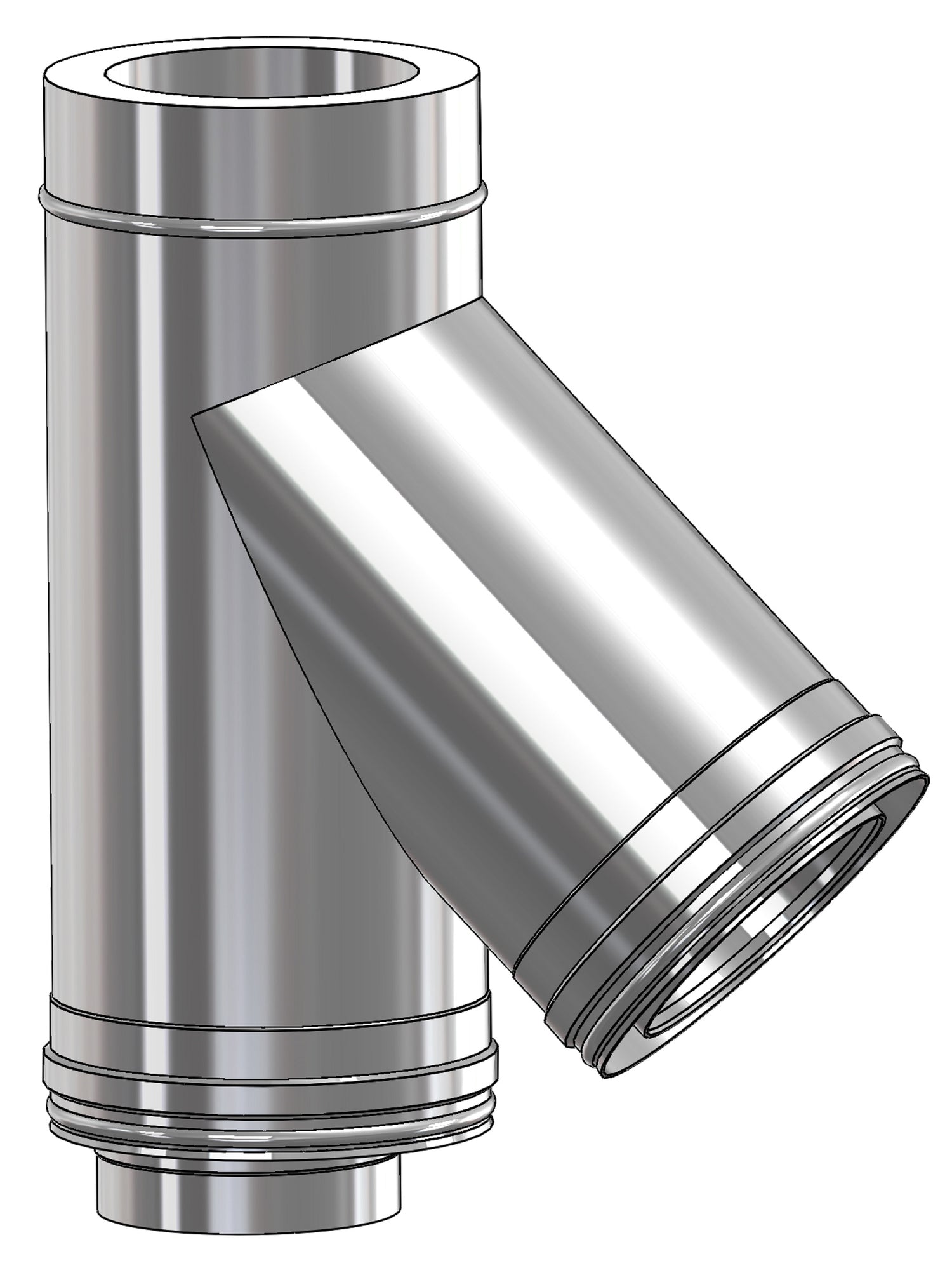 Mi Flues System 2 150MM Twin Wall 45 Degree Tee