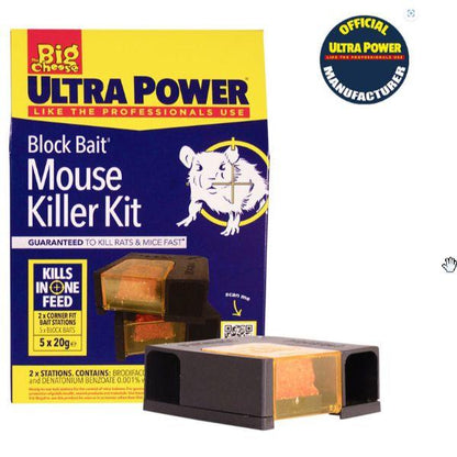 Big Cheese Ultra Power Block Bait Mouse Killer Kit