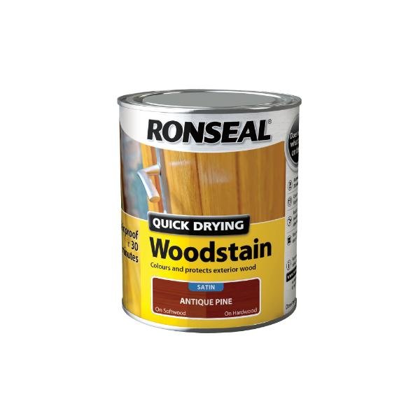 Ronseal Quick Dry Woodstain Satin Antique Pine 750ml