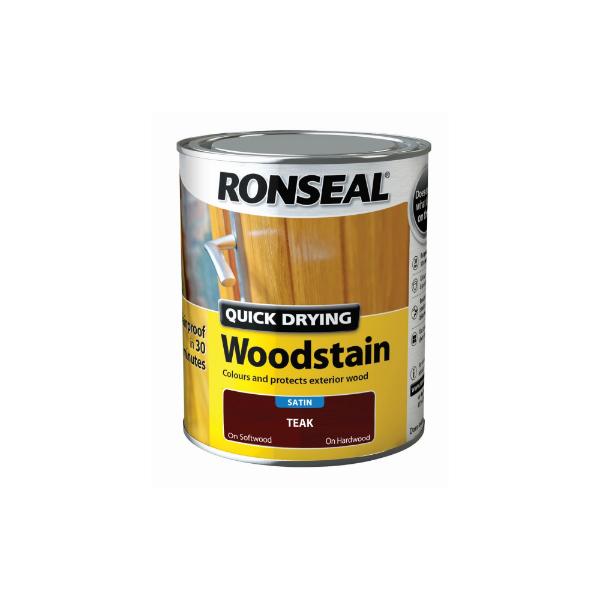 Ronseal Quick Dry Woodstain Satin Teak 750ml