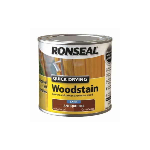 Ronseal Quick Dry Woodstain Satin Antique Pine 250ml – Co-Op Superstores