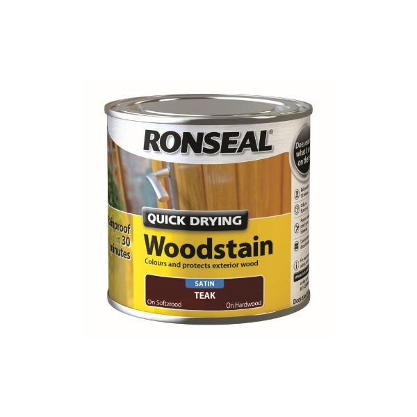 Ronseal Quick Dry Woodstain Satin Teak 250ml