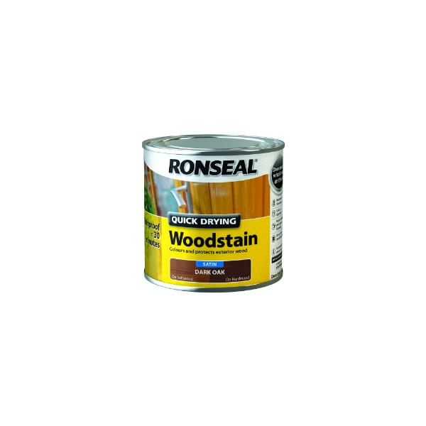 Ronseal Quick Dry Woodstain Satin Dark Oak 250ml