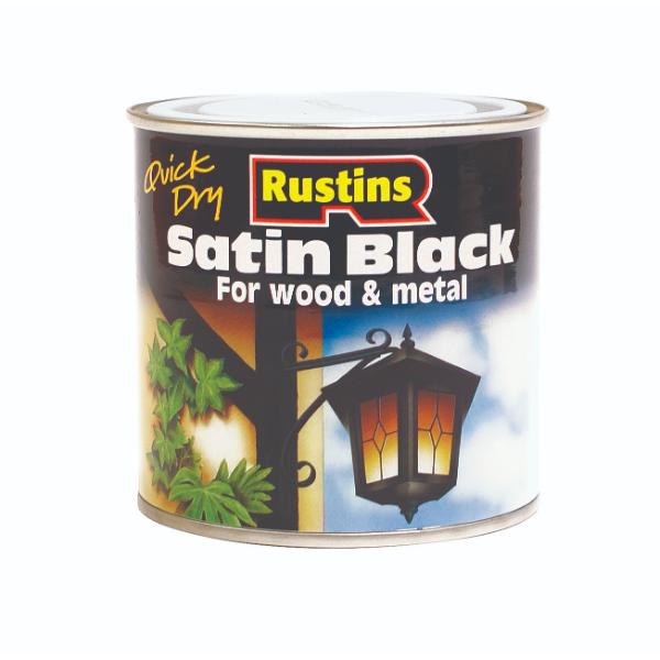 Rustins Black Satin Paint Quick Drying 250ml