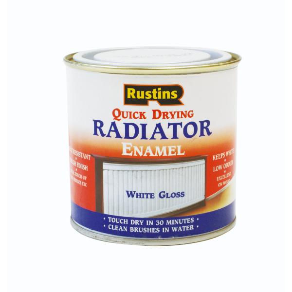 Rustins Radiator Enamel Q/Drying White Gloss 250ml