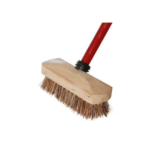 Dosco Deck Broom Varn &amp; Mtl Handle Red