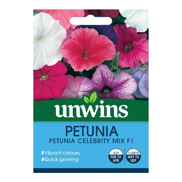 Unwins Seed Packet Petunia Celebrity Mix