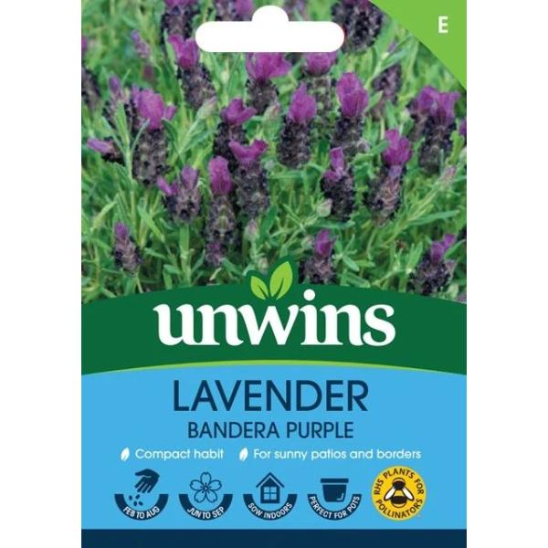 Unwins Seed Packet Lavender Bandera Deep Purple