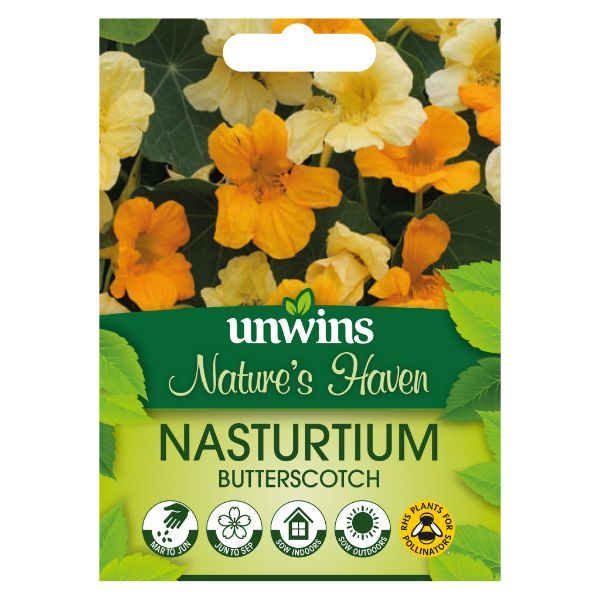 Unwins Seed Packet Natures Haven Nasturtium Butterscotch