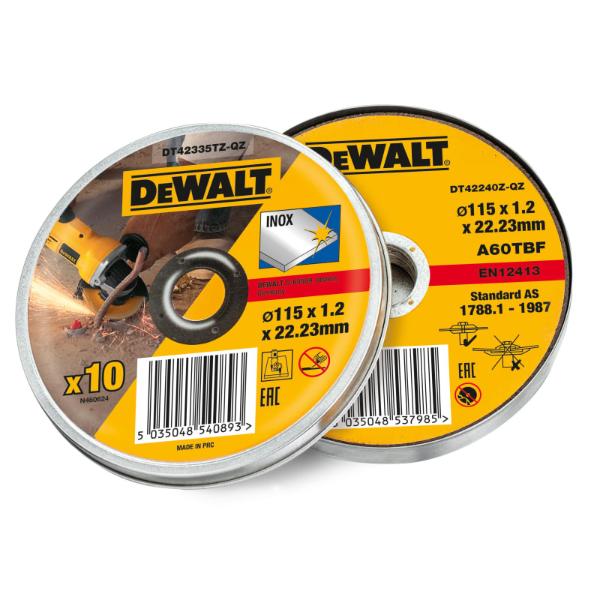 Dewalt Metal Flat Cutting Discs 115mm Tin Of 10