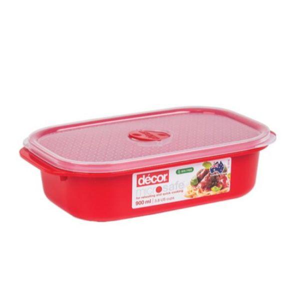 Decor Microsafe Obl 900ml Red