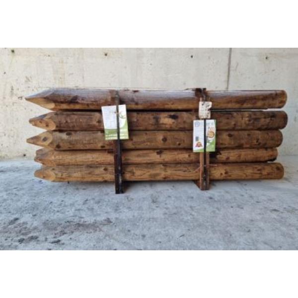 Propost Peeled Fence Post Brown 8ft 4-5&quot;