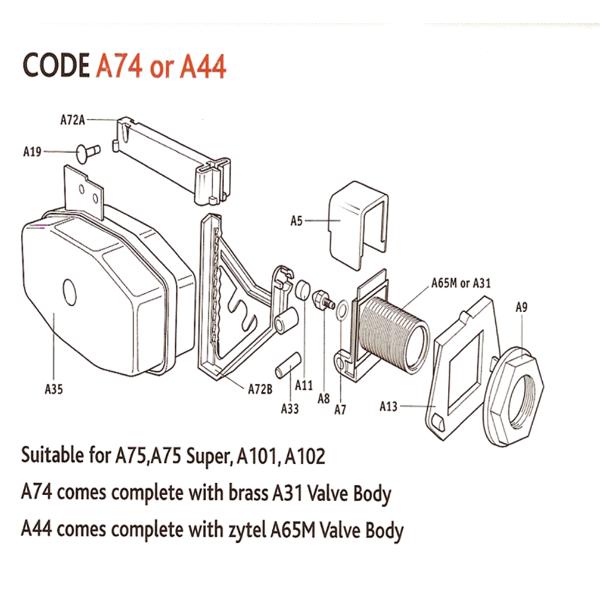 Drinking Bowl (A44) Valve Assembly Single