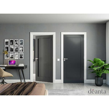 Deanta Shaker style Solid Black Door.  78 x 28