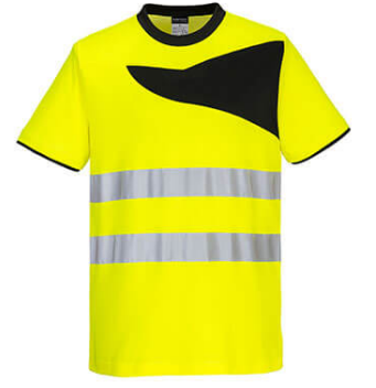 Portwest PW2 Hi-Vis T-Shirt Yellow Black