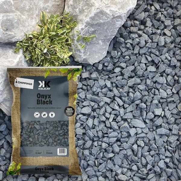 Kelkay Onyx Black Chippings Aggregate 19KG