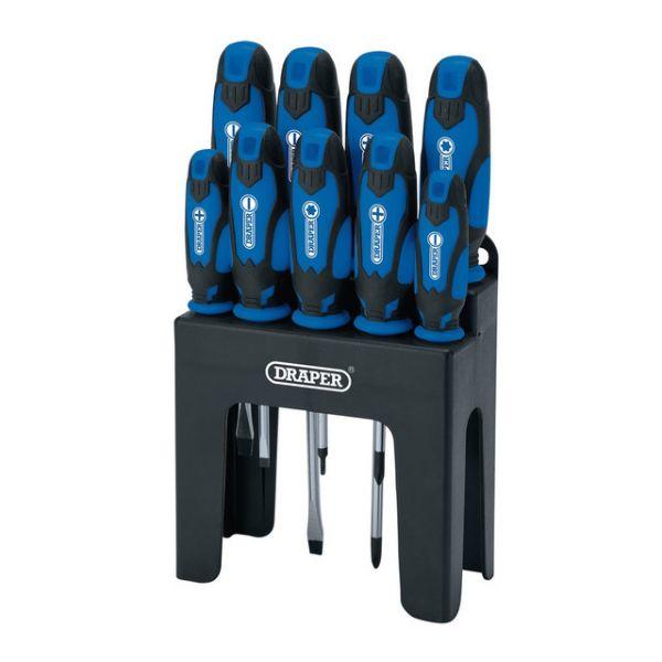 Draper Blue Soft Grip Screwdriver 9 Piece Set