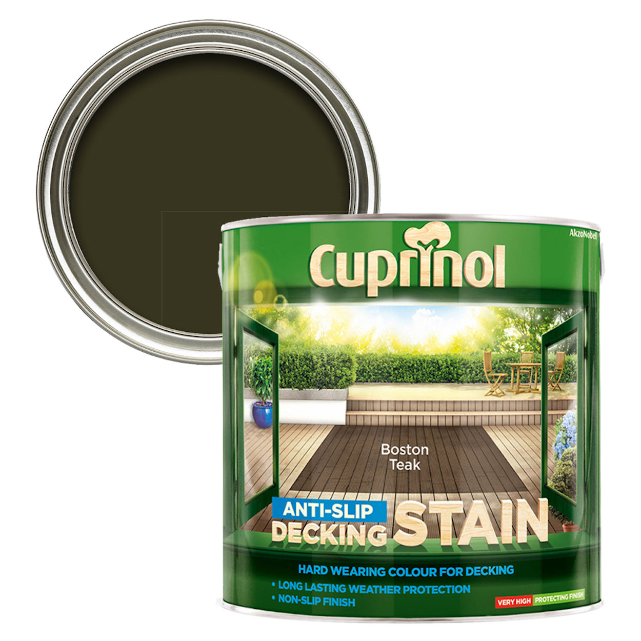 Cuprinol Anti-Slip Decking Stain Boston Teak 2.5L