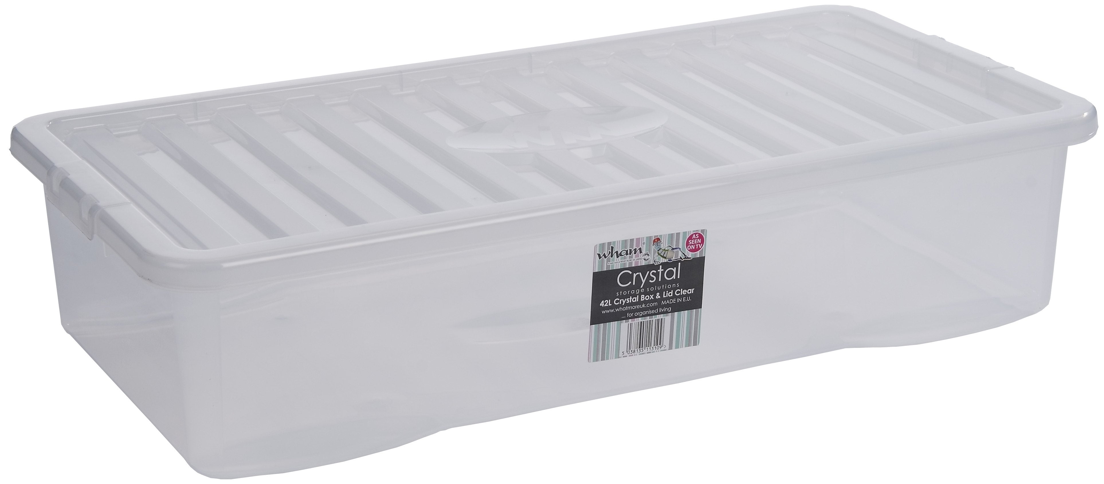 Wham Crystal Under Bed Plastic Storage Box 42Ltr Clear – Co-Op Superstores