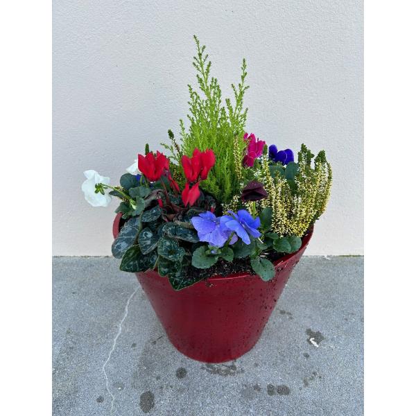 Christmas Red Glazed Planter