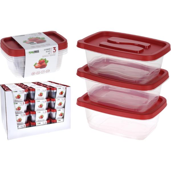 3 piece Storage Boxes 1130ml