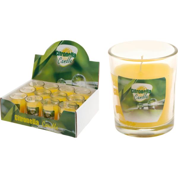 Citronella Candle In Glass Pot With Lid 50g