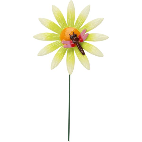 Daisy With Insect Decorative Garden Ornament On Stick In 4 Assorted Styles 71cm