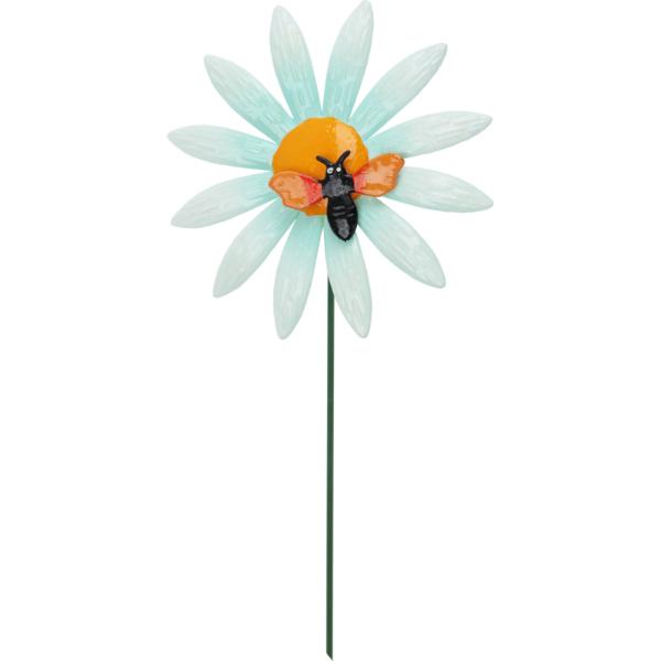 Daisy With Insect Decorative Garden Ornament On Stick In 4 Assorted Styles 71cm