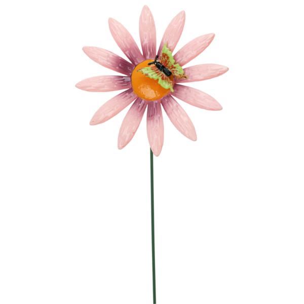 Daisy With Insect Decorative Garden Ornament On Stick In 4 Assorted Styles 71cm