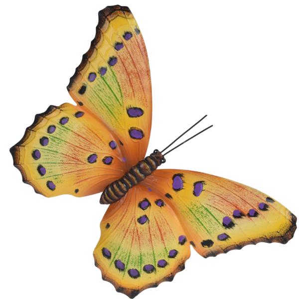 Butterfly Outdoor Decorative Wall Ornament 25X24cm In 6 Assorted Colours