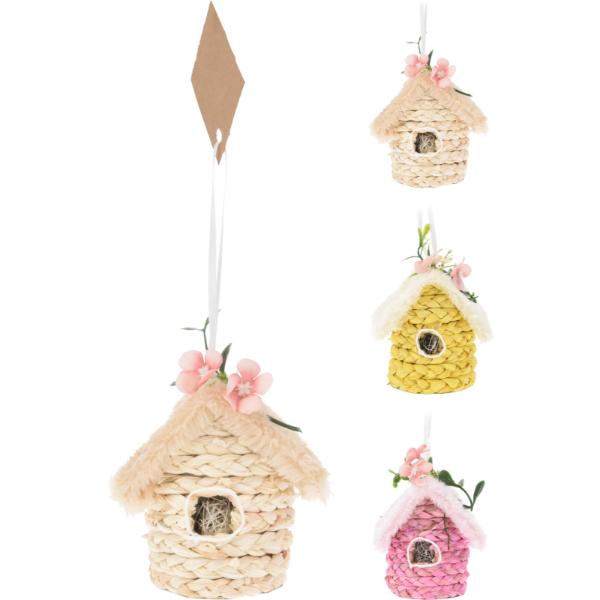 Hanging Birdhouse 3 Assorted Colours 8.5x7x11cm