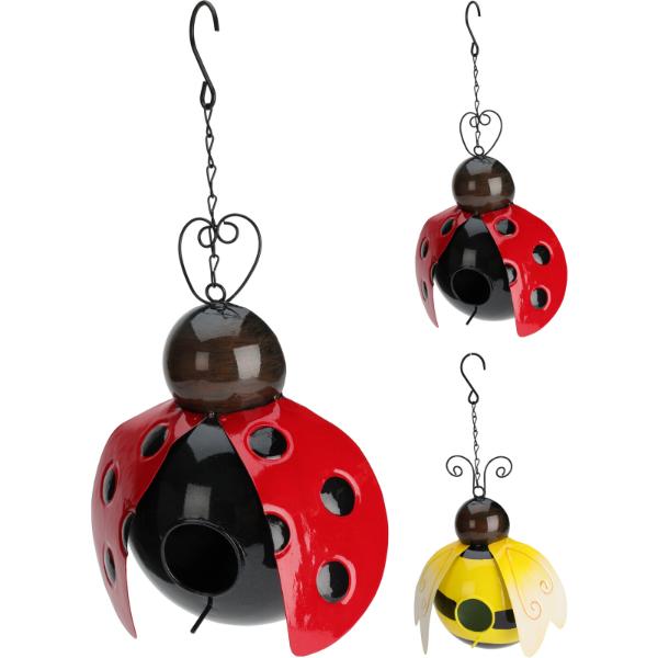 Hanging Bee &amp; Ladybird Birdhouse 21x11x25cm