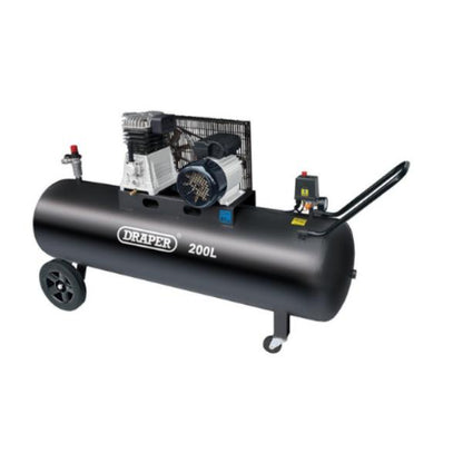 Draper 200L Belt-Driven Air Compressor, 2.2kW/3hp