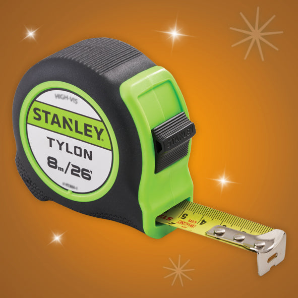 Stanley 8m (26ft) Hi-Vis Tylon Tape