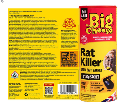 Big Cheese Rat Killer Grain Bait Sachet 150g