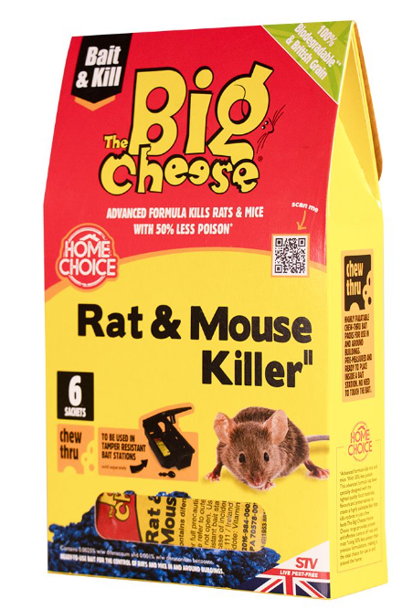 Big Cheese Rat &amp; Mouse Killer Grain Bait Sachet 6 x 25g