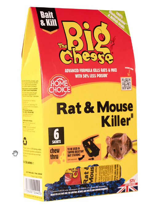 Big Cheese Rat &amp; Mouse Killer Grain Bait Sachet 6 x 25g