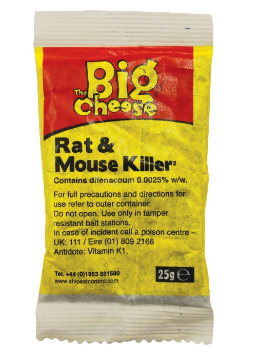 Big Cheese Rat &amp; Mouse Killer Grain Bait Sachet 6 x 25g