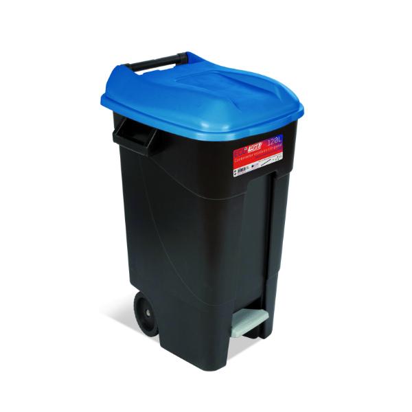 Eco Tayg 120L Pedal Wheel Bin Blue Lid