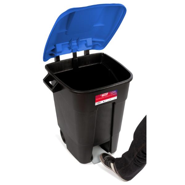 Eco Tayg 120L Pedal Wheel Bin Blue Lid