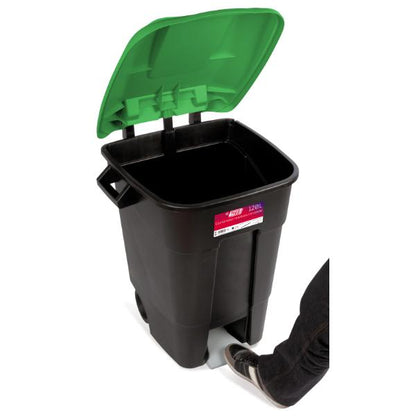 Eco Tayg 120L Pedal Wheel Bin Green Lid