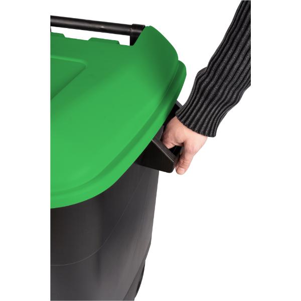 Eco Tayg 120L Pedal Wheel Bin Green Lid