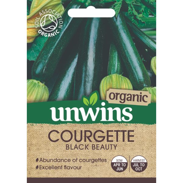 Unwins Seed Packet Courgette Black Beauty (Organic)