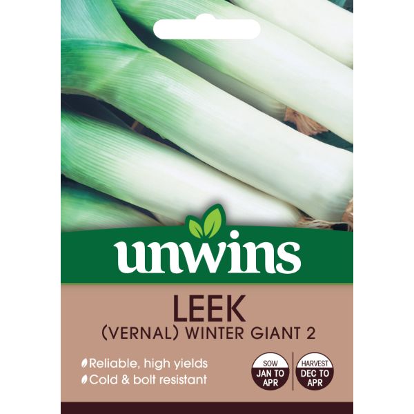 Unwins Seed Packet Leek (Vernal) Winter Giant 2