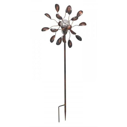 Gemini Wind Spinner with Solar Crackle Globe 130cm